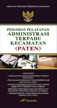 Image of PEDOMAN PELAYANAN ADMINISTRASI TERPADU KECAMATAN (PATEN)