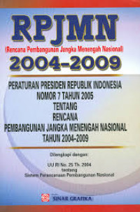 Image of Rencana Pembangunan Jangka Menengah Nasional Tahun 2004-2009