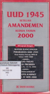 Image of UUD 1945 SETELAH AMANDEMEN KEDUA TAHUN 2000